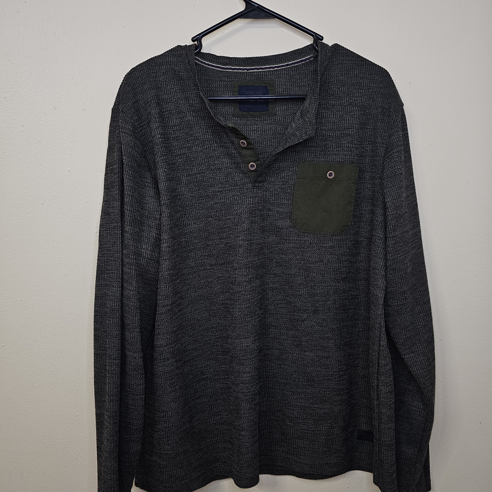 Nomad Charcoal and Olive Casual Button Down Shirt